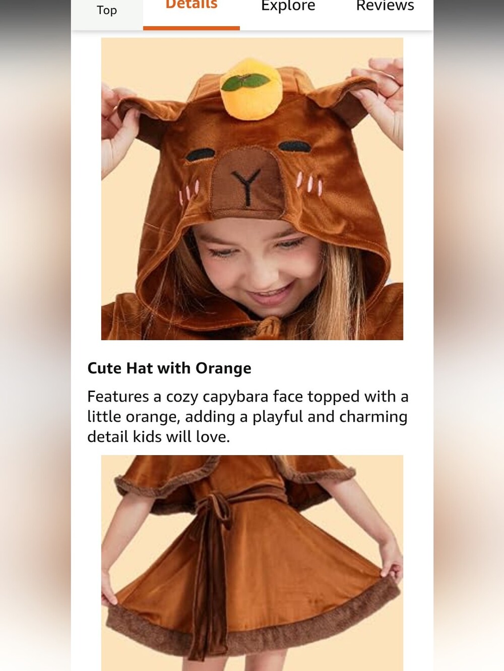 Capybara Girls Costume Size 8-10 Years - Picture 4 of 16